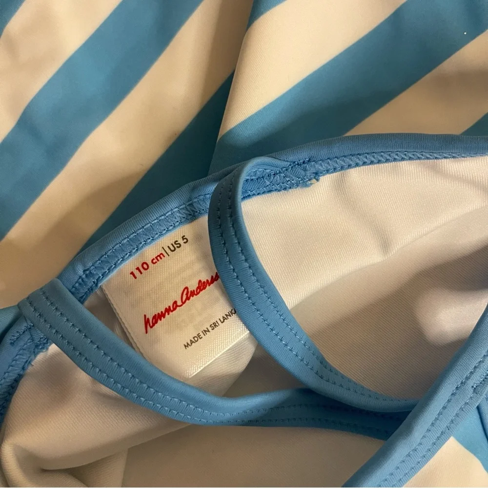 Hanna Andersson Blue & White Stripe Swim Top